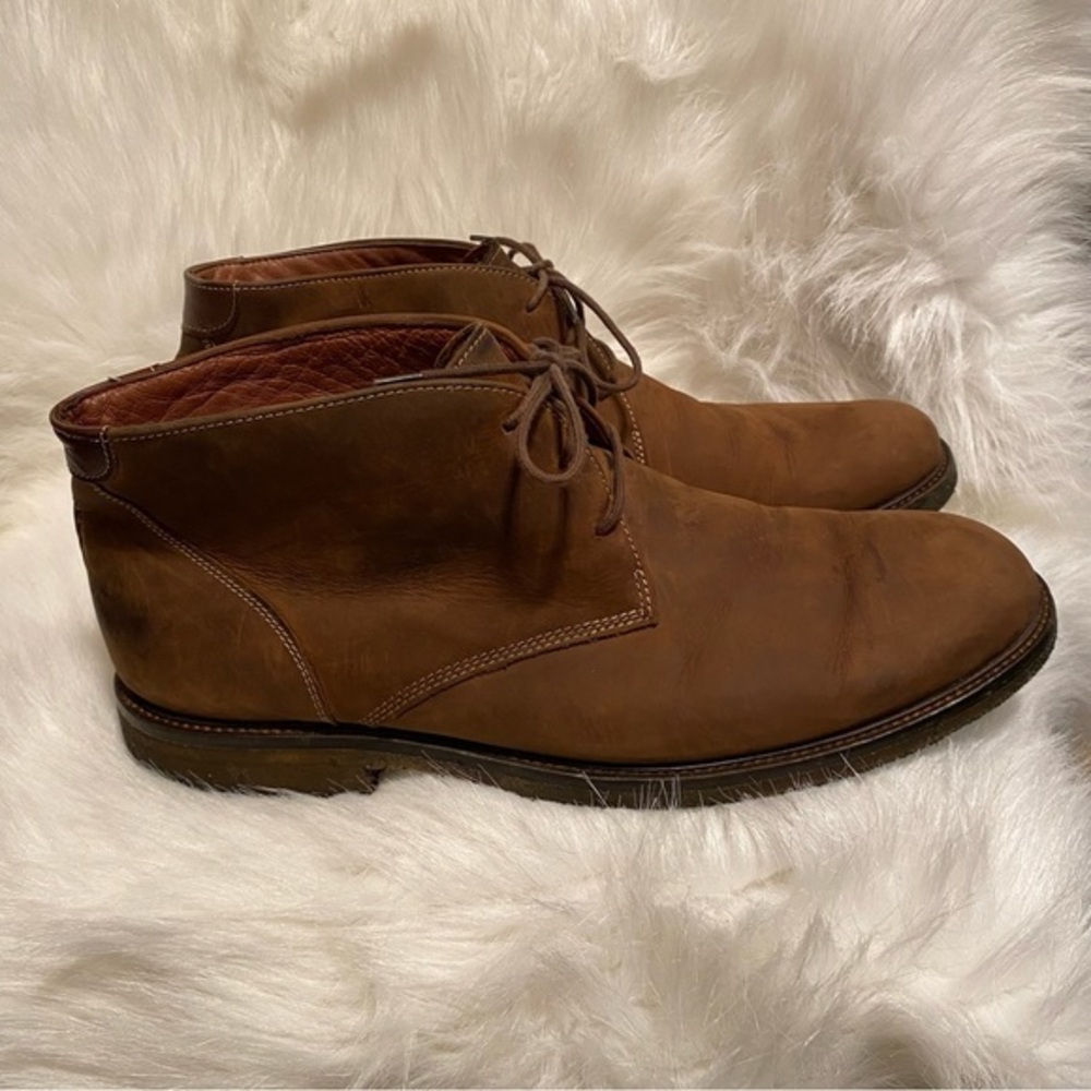 Johnston And Murphy Shoes Mens Size 13M Brown Lace Up‎ SheepSkin Memory Foam